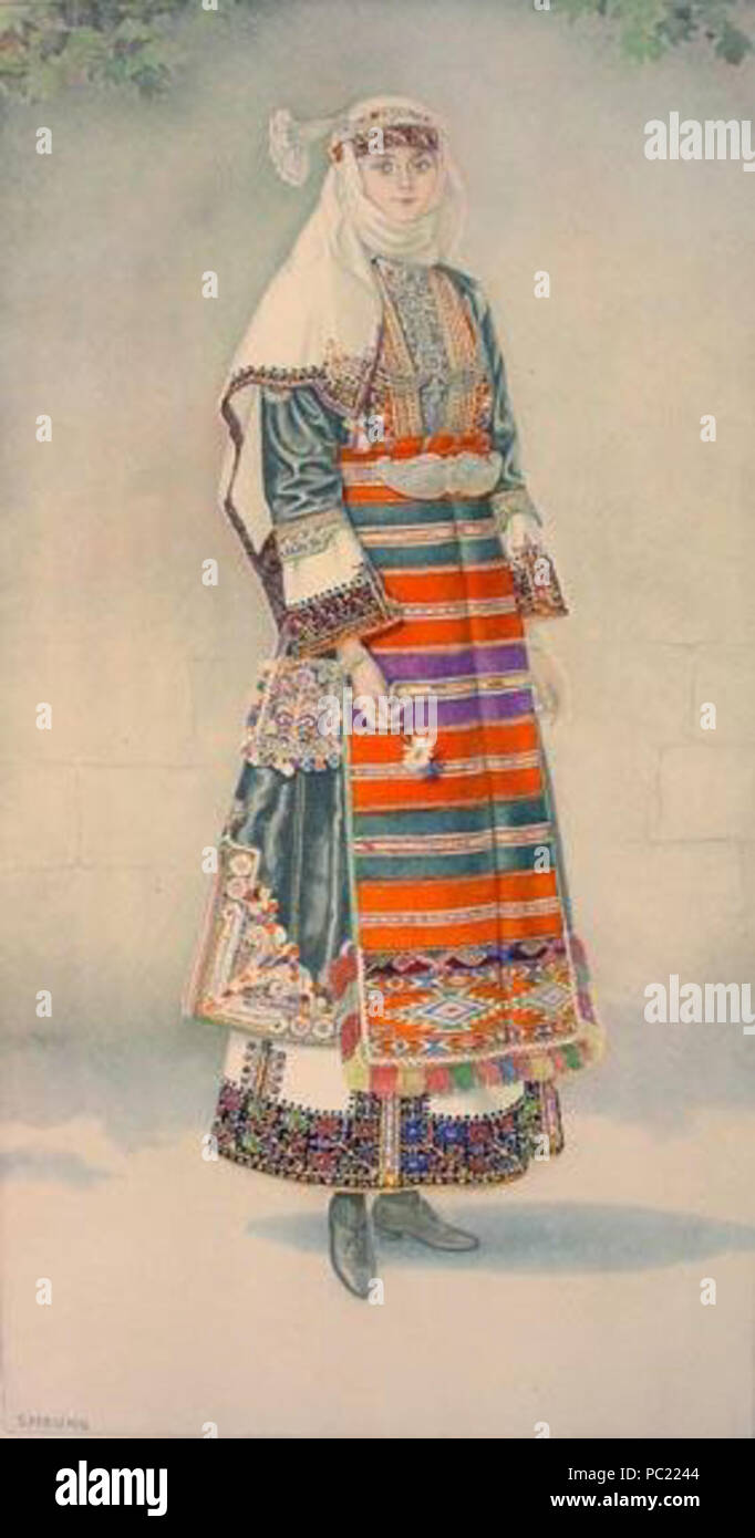 Kapoutsides 384 Macédoine costume grec Banque D'Images