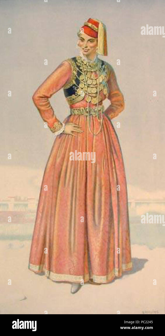 384 Macédoine costume grec Kastoria Banque D'Images