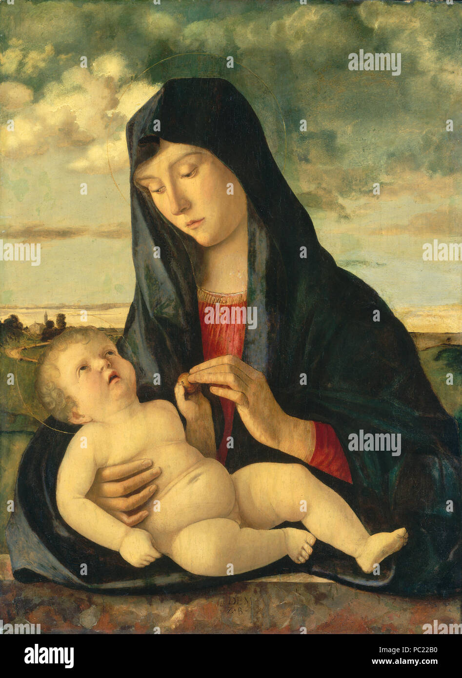 Giovanni Bellini, Vierge à l'enfant dans un paysage, l'italien, ch. 1430/1435 - 1516, ch. 1480/1485, huile sur panneau, Ralph et Marie Collection Stand 386 Vierge à l'enfant dans un paysage E11421 Banque D'Images