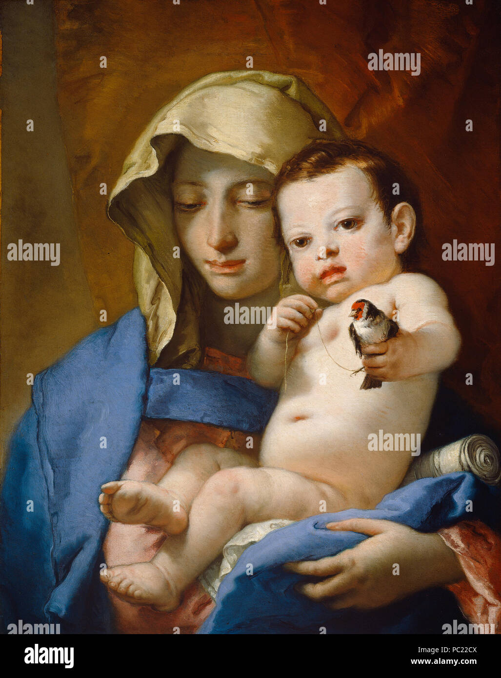 Giovanni Battista Tiepolo (Italien, 1696 - 1770 ), Madonna de l'Chardonneret, c. 1767/1770, huile sur toile, Don de la Fondation Brown, Inc., Houston 386 Madonna de l'Chardonneret G-002628 Banque D'Images