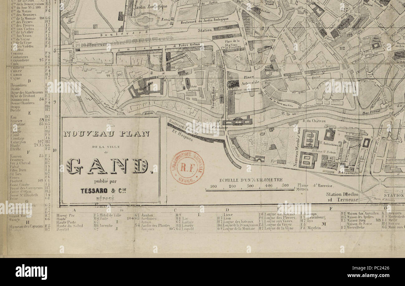 393 Plan de Gand par Tessaro, détail (3) Banque D'Images