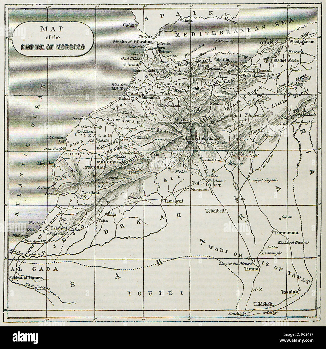 394 Plan de l'Empire du Maroc - Ainsworth William Francis - 1870 Banque D'Images