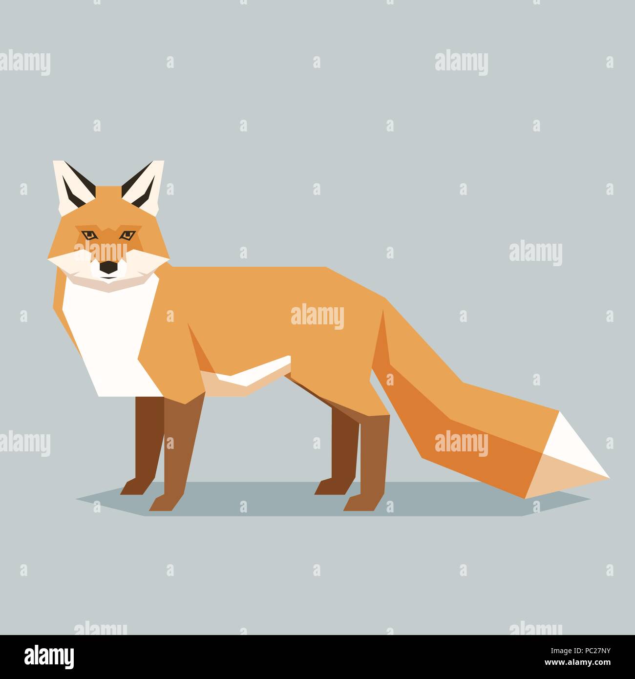 Télévision fox géométrique Illustration de Vecteur