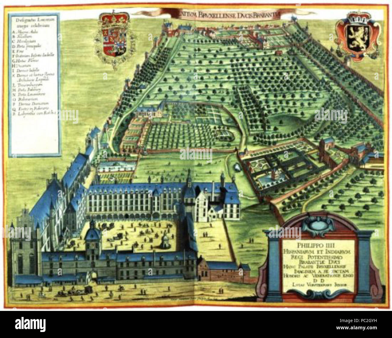 Palais du Coudenberg 1659 464 Banque D'Images