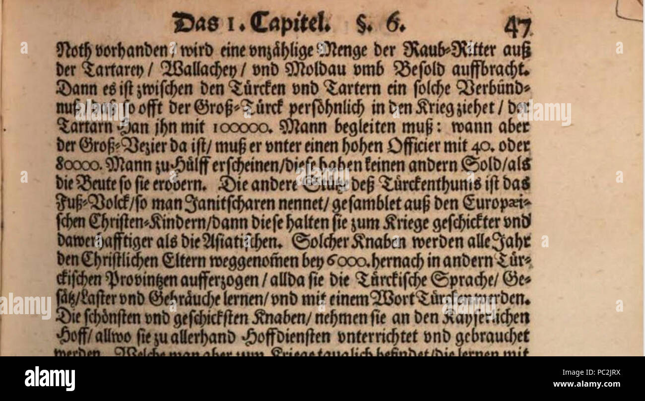 Abominatio desolationis turcicae, Août, 1672 Christian Pfalz - page 47. Banque D'Images