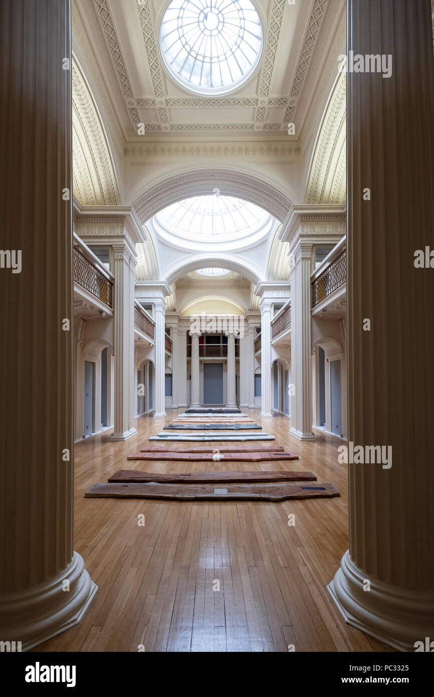 Exposition de Lucy Skaer intitulée Des bâtons et des pierres sur les Talbot Rice Gallery de l'Université d'Edimbourg, Edinburgh, Ecosse, Royaume-Uni Banque D'Images