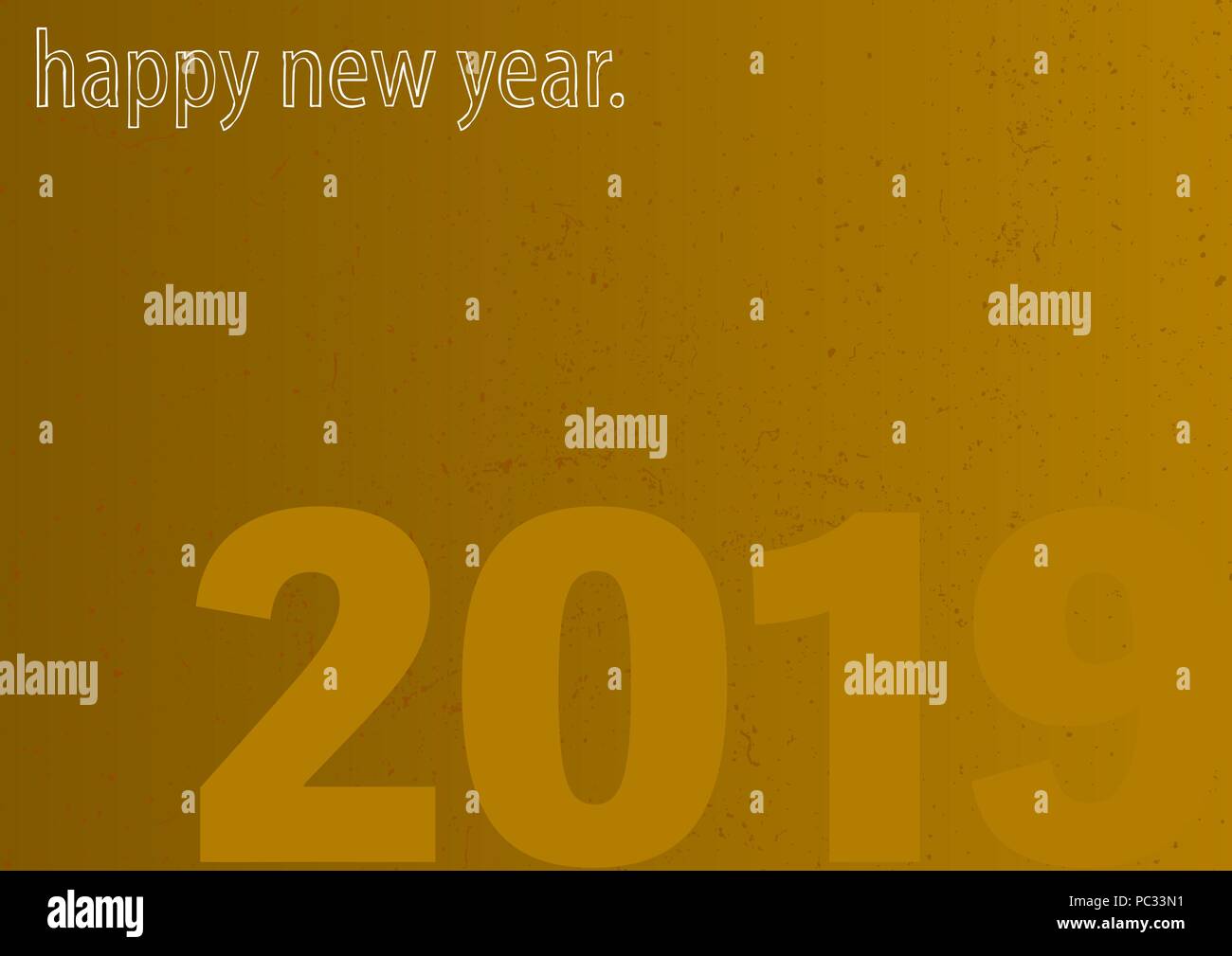 Grunge d'or bonne année 2019 card Illustration de Vecteur