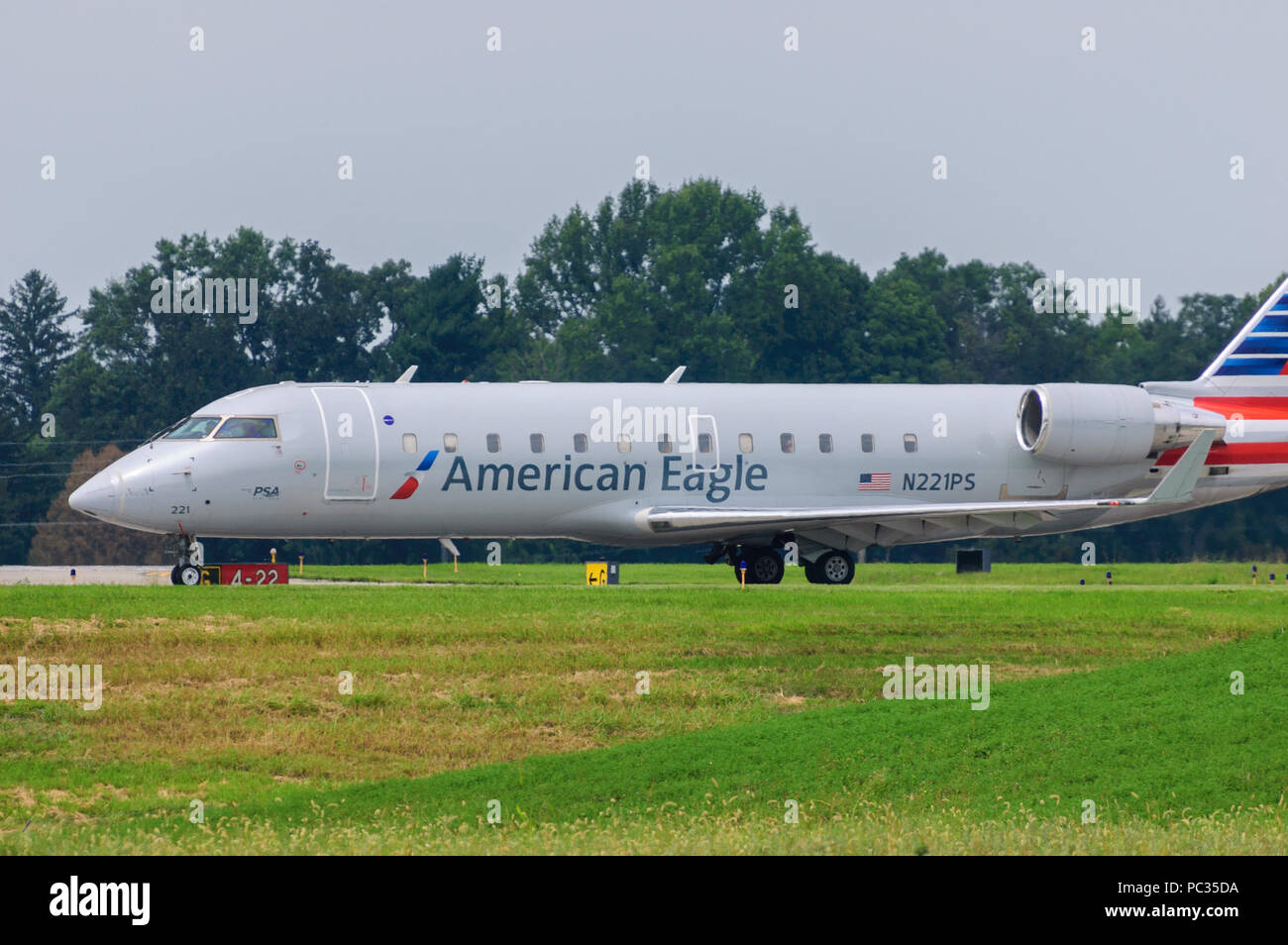 American Eagle avion décollant de Lexington de Lexington Kentucky Bluegrass Domaine Banque D'Images