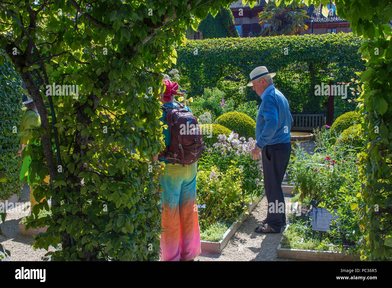 Le jardin des sens à Yvoire Banque D'Images