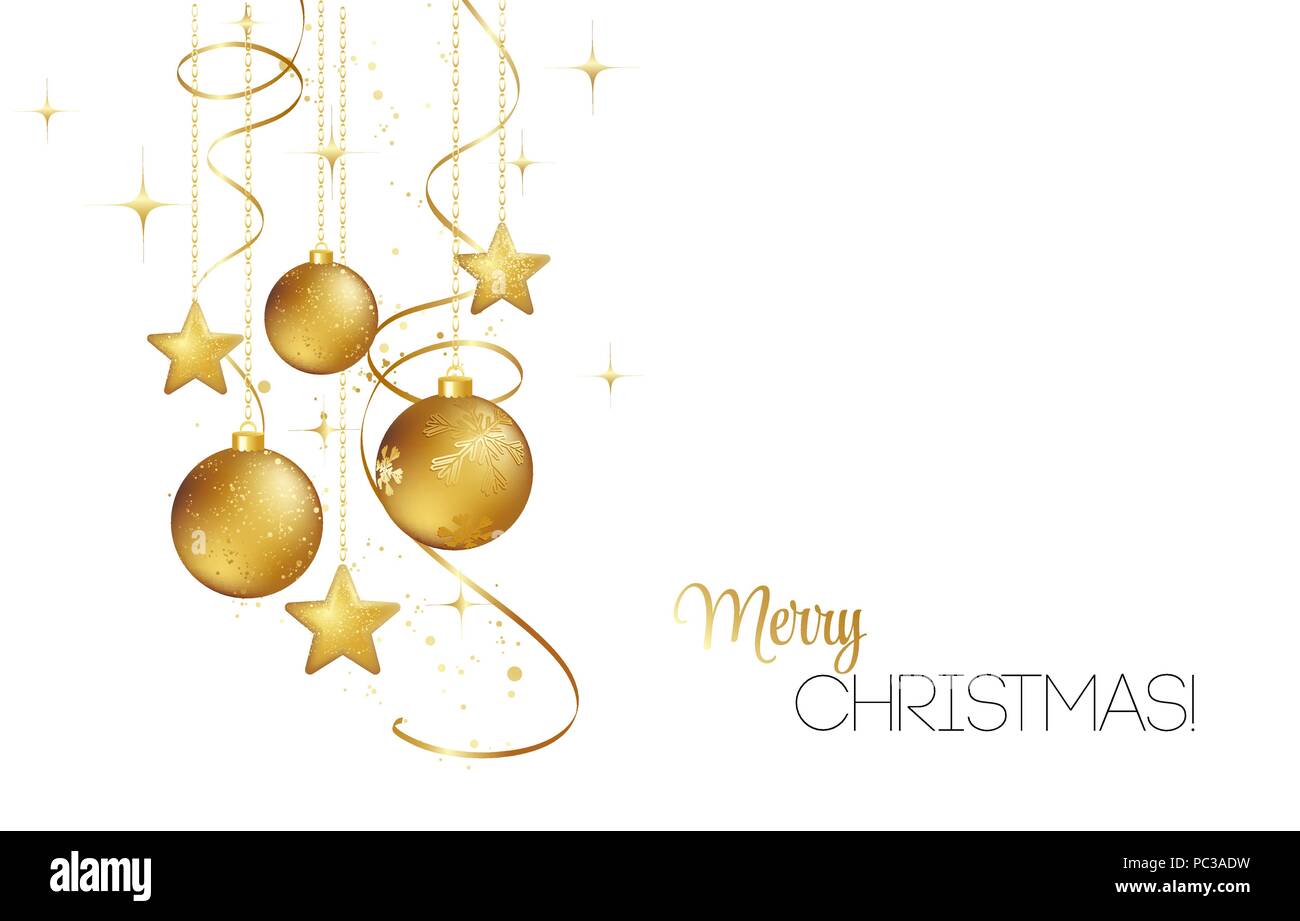 Fond de Noël élégant avec des boules d'or Illustration de Vecteur