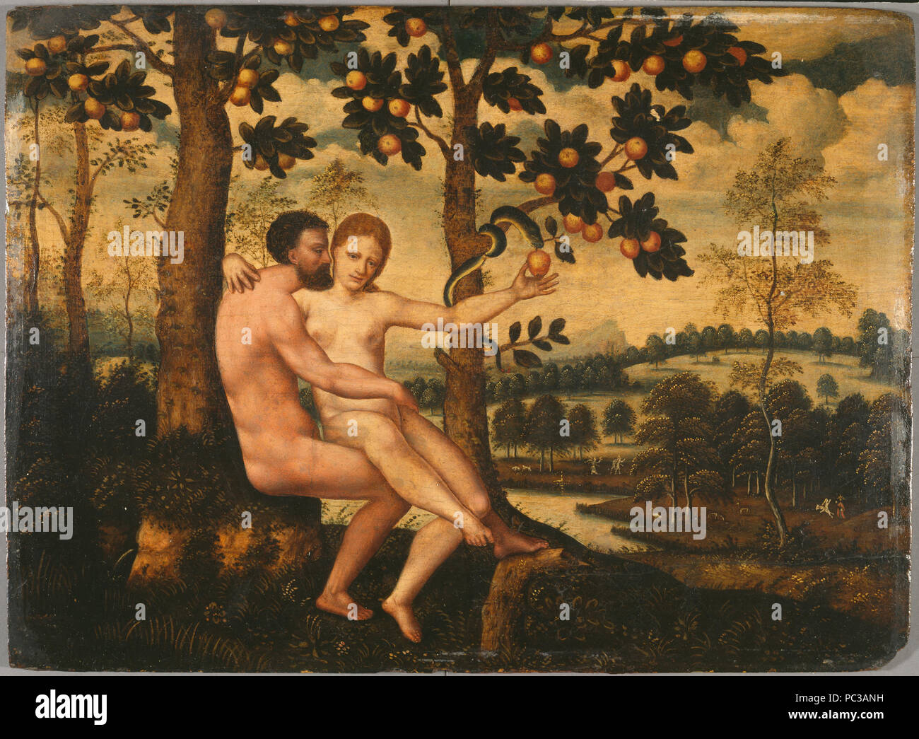 NM 6781 Okänd artiste : Adam och Eva Trä 25 x 35 cm 2 Adam et Eve - Nationalmuseum - 23830 Banque D'Images