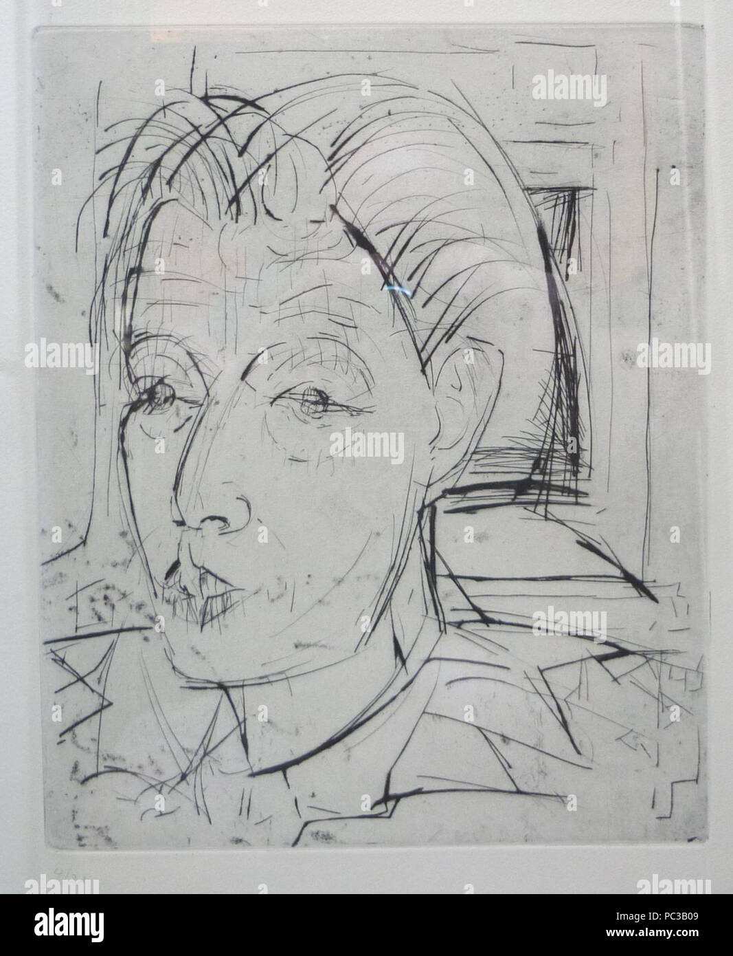 498 Porträt Ernst Ludwig Kirchner. Albert Müller von Kaltnadel-Radierung Banque D'Images