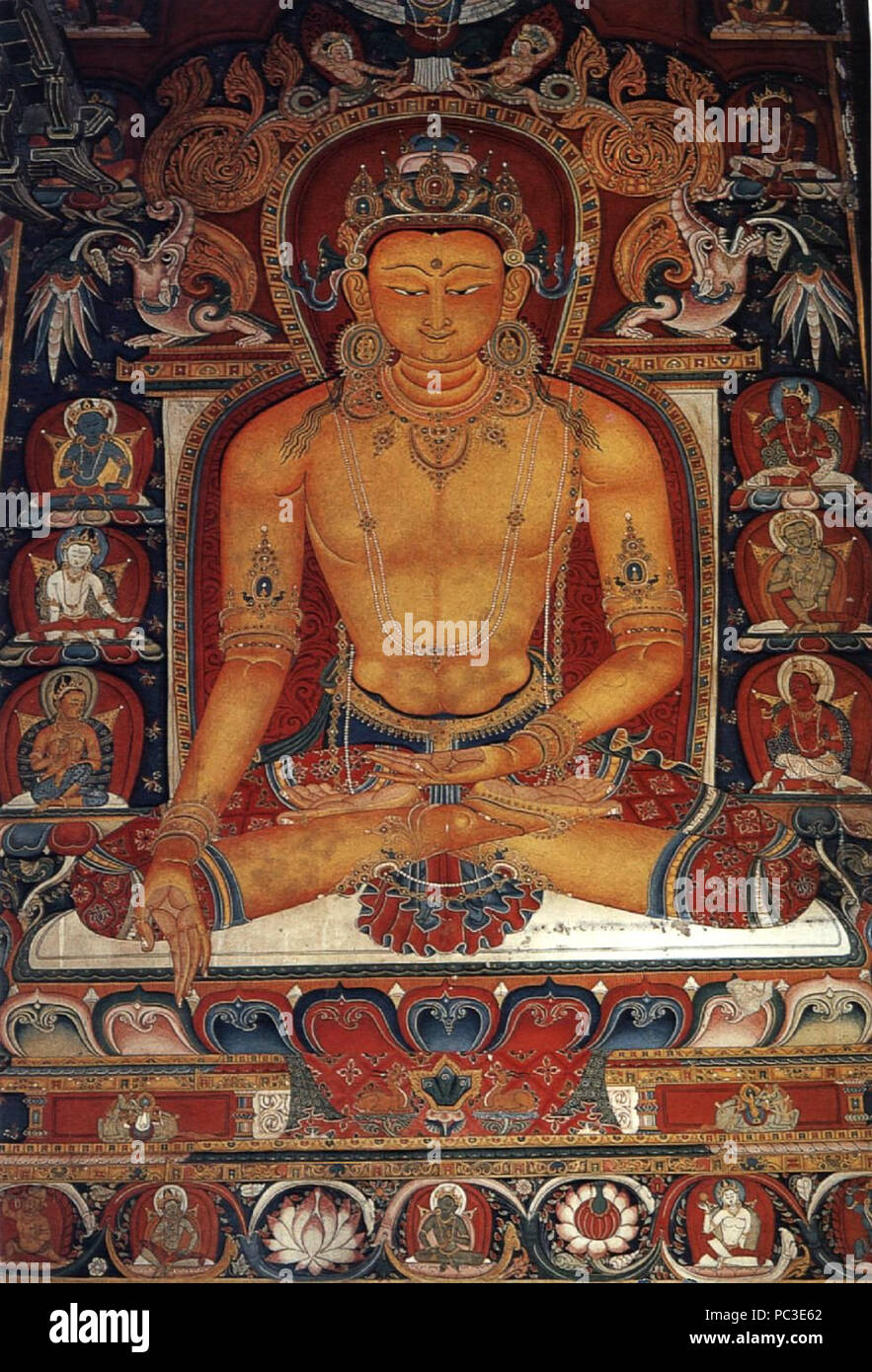 512 Ratnasambhava. Peinture murale. Le monastère de Shalu, ca. 1306 Banque D'Images