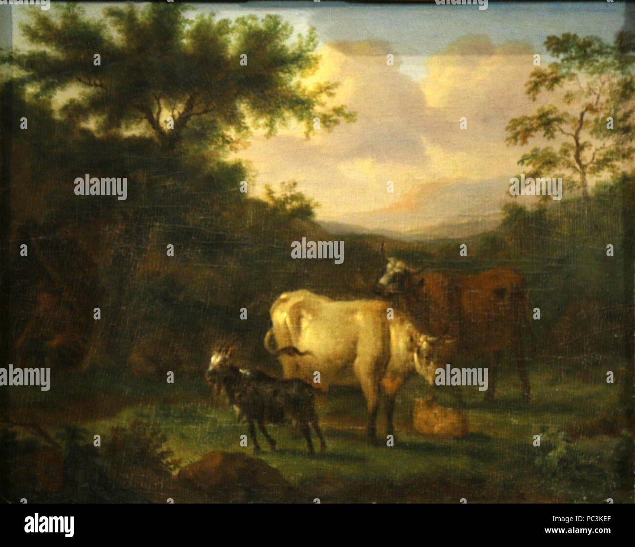 Adriaen van de Velde-Paysage et animaux. Banque D'Images