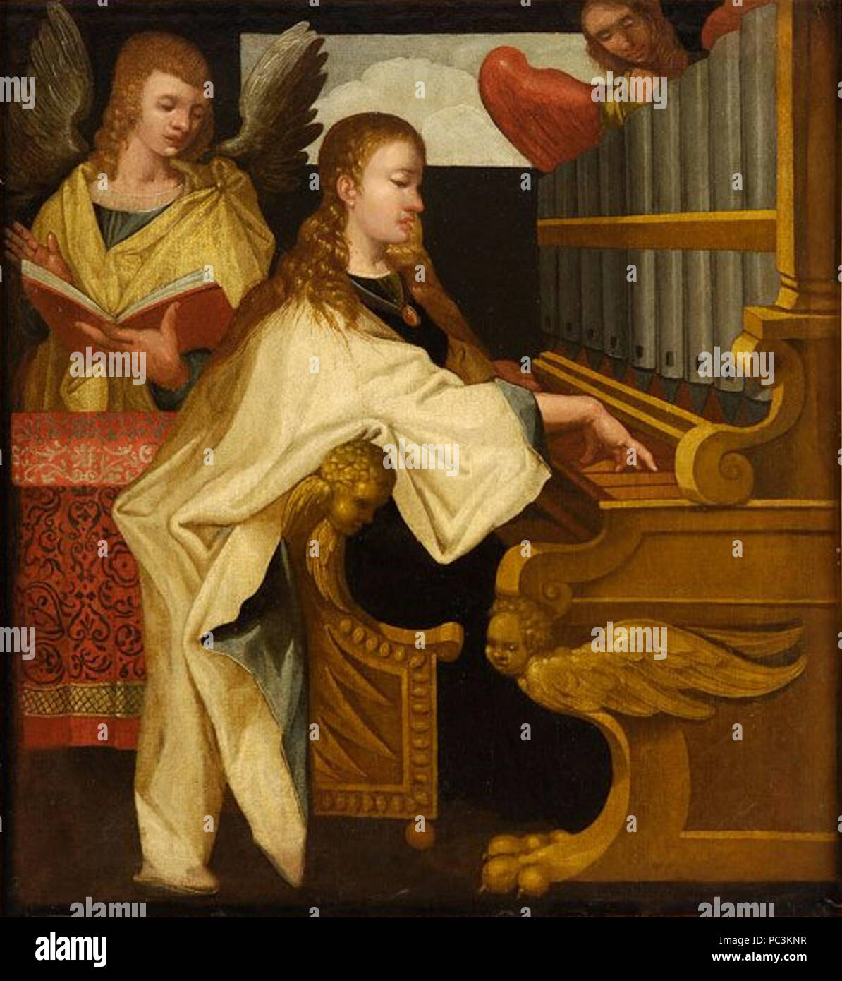 536 Saint Cecilia à l'orgue anonymous Banque D'Images