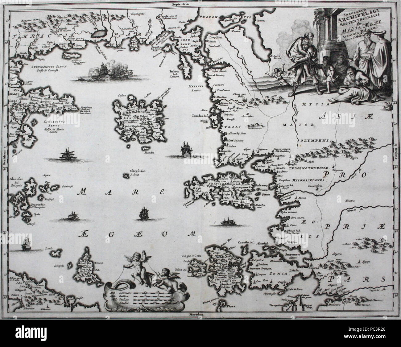 Mer Égée, Olfert Dapper, 1688. Banque D'Images