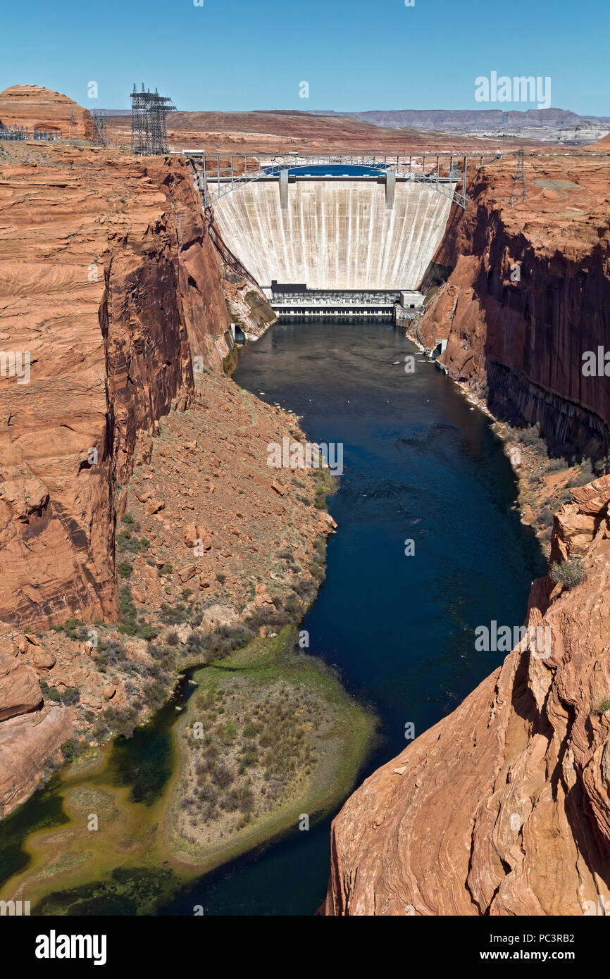 Barrage de Glen Canyon et la rivière Colorado, Page, Arizona Banque D'Images