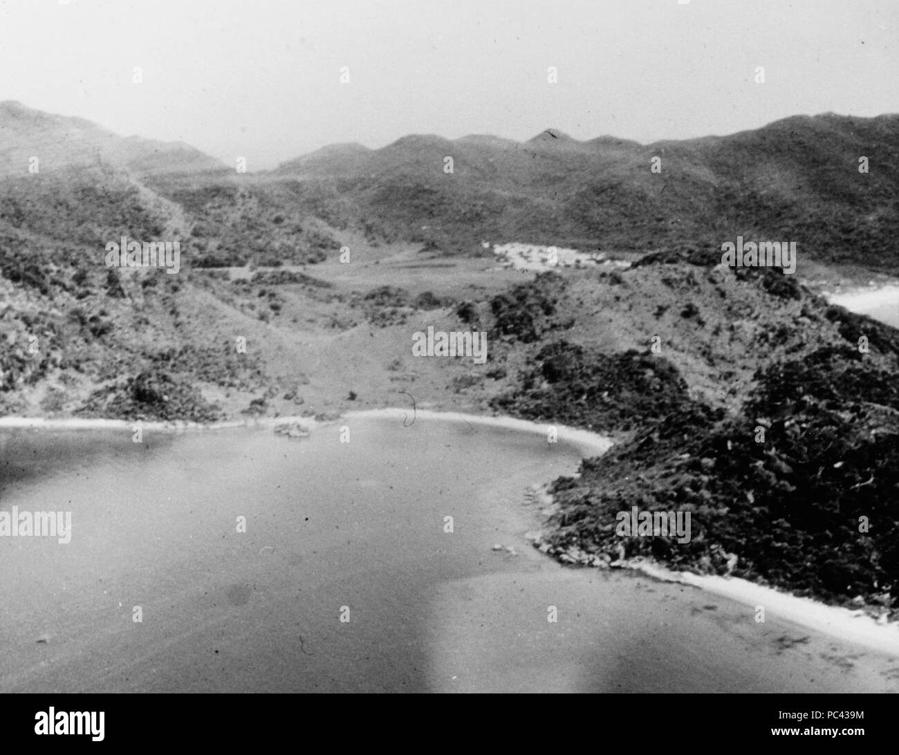Vue aérienne du marché américain de la Base de temps, le site de la baie de Cam Ranh (Vietnam) en novembre 1965. Banque D'Images