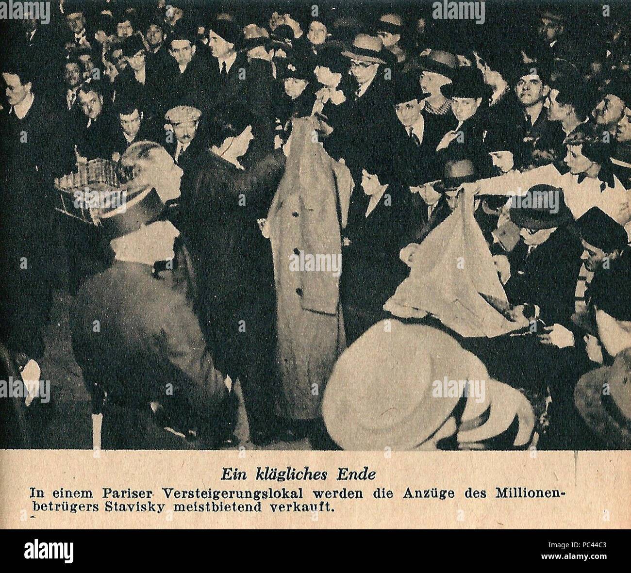 Affaire Stavisky-1934-dépouilles opimes à l'encan-1. Banque D'Images
