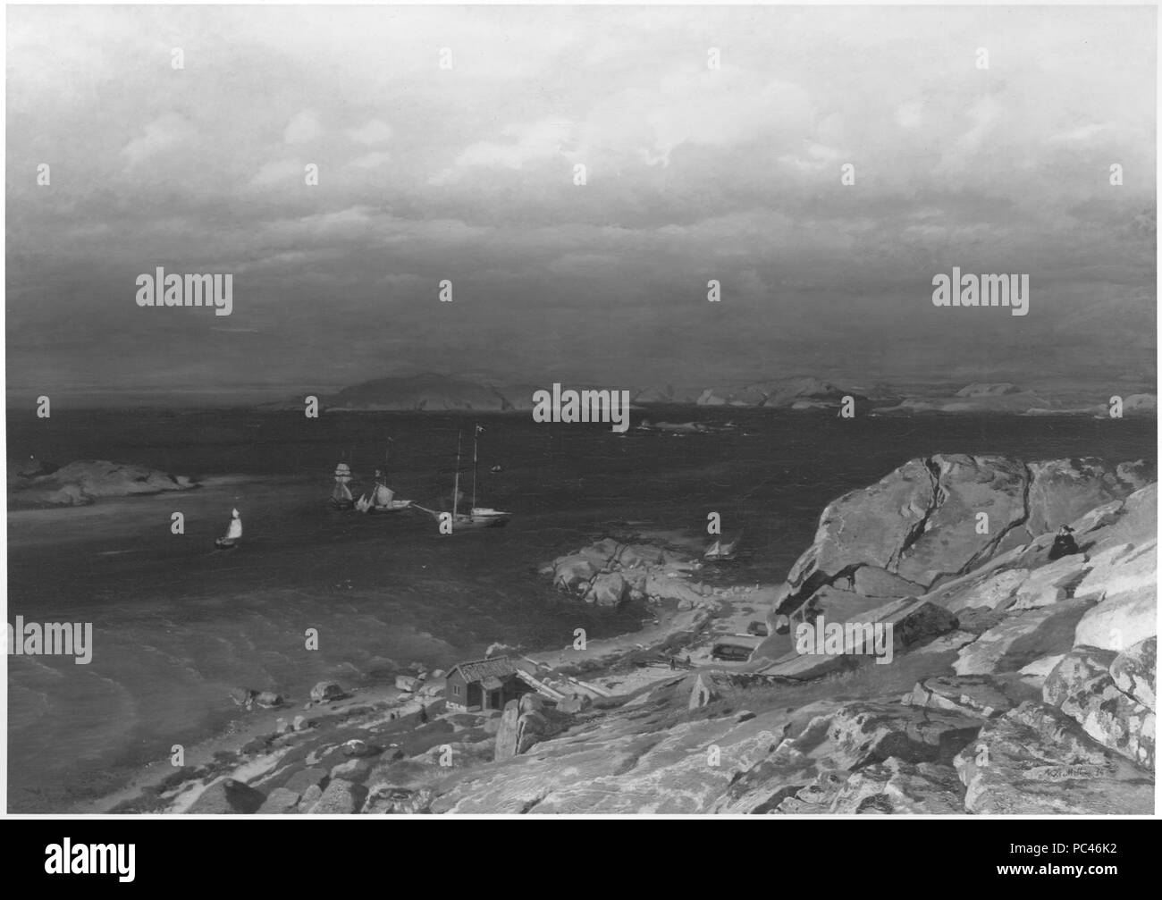 NM 1310 Niels Möller Björnson : Nödhamn vid Lysekil. opd 116 x 169 cm. 73 Port de refuge à Lysekil (Nils Bjørnsen Møller) - Nationalmuseum - 18313 Banque D'Images