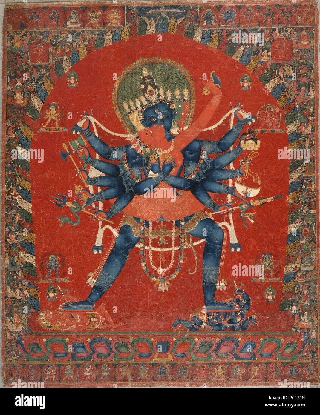 593 Les divinités bouddhistes et de Vajravarahi Chakrasamvara 15e siècle. LACMA Banque D'Images