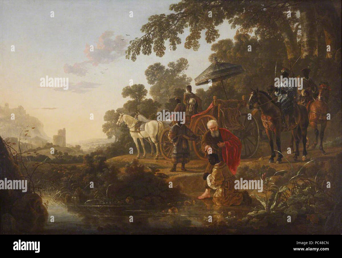 Aelbert Cuyp - Saint Philippe de baptiser l'eunuque éthiopien NTIII ANG 515655. Banque D'Images