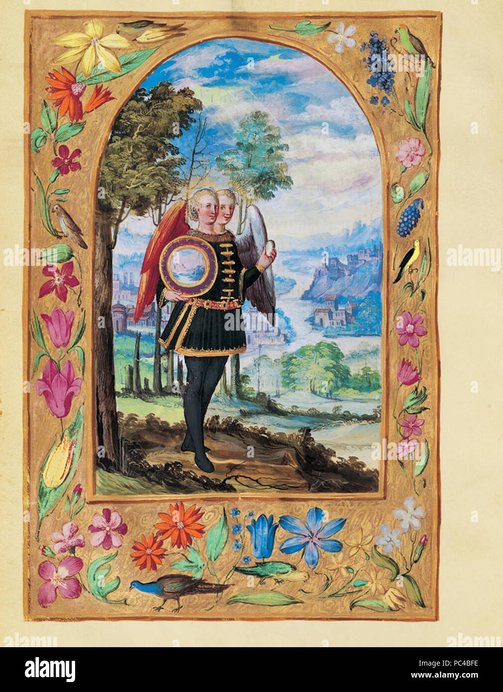 570 Splendor Solis - Traité d'Alchimie - L'ange hermétique (Les Sept Paraboles) Banque D'Images