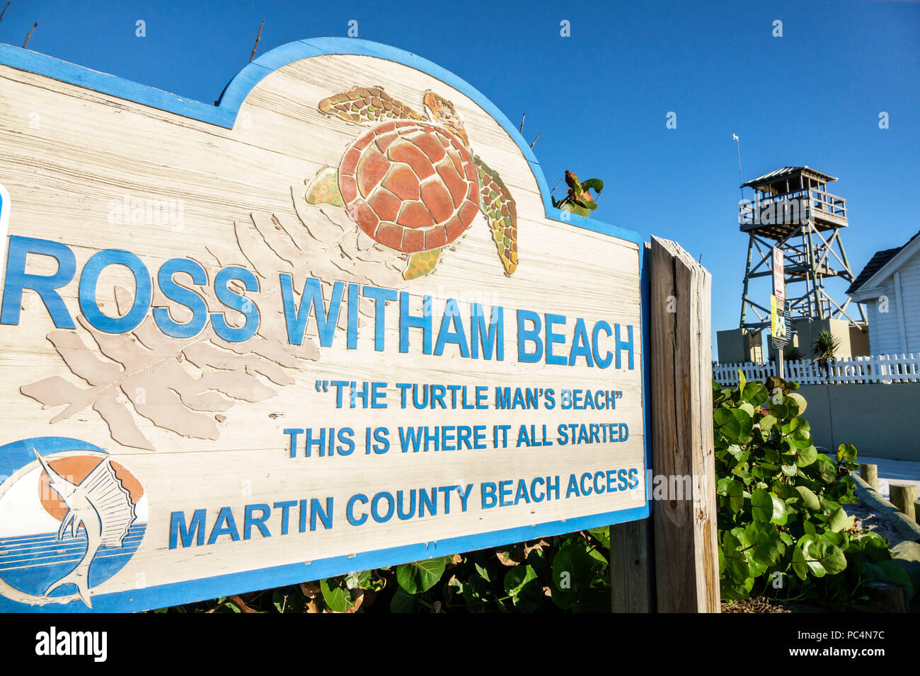 Stuart Florida,Hutchinson Island,Ross Witham Beach,Atlantic Ocean,panneau,Turtle man Beach,House of refuge at Gilbert's Bar,musée,bâtiment historique,navire Banque D'Images