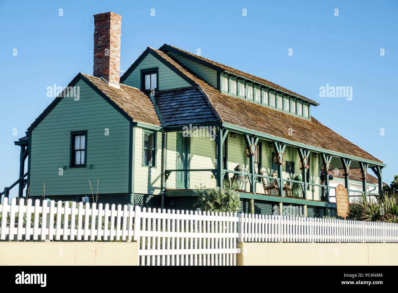 Stuart Florida,Hutchinson Island,Ross Witham Beach,House of refuge at Gilbert's Bar,musée,bâtiment historique,Shipwreck Life-Saving station,1876,exteri Banque D'Images