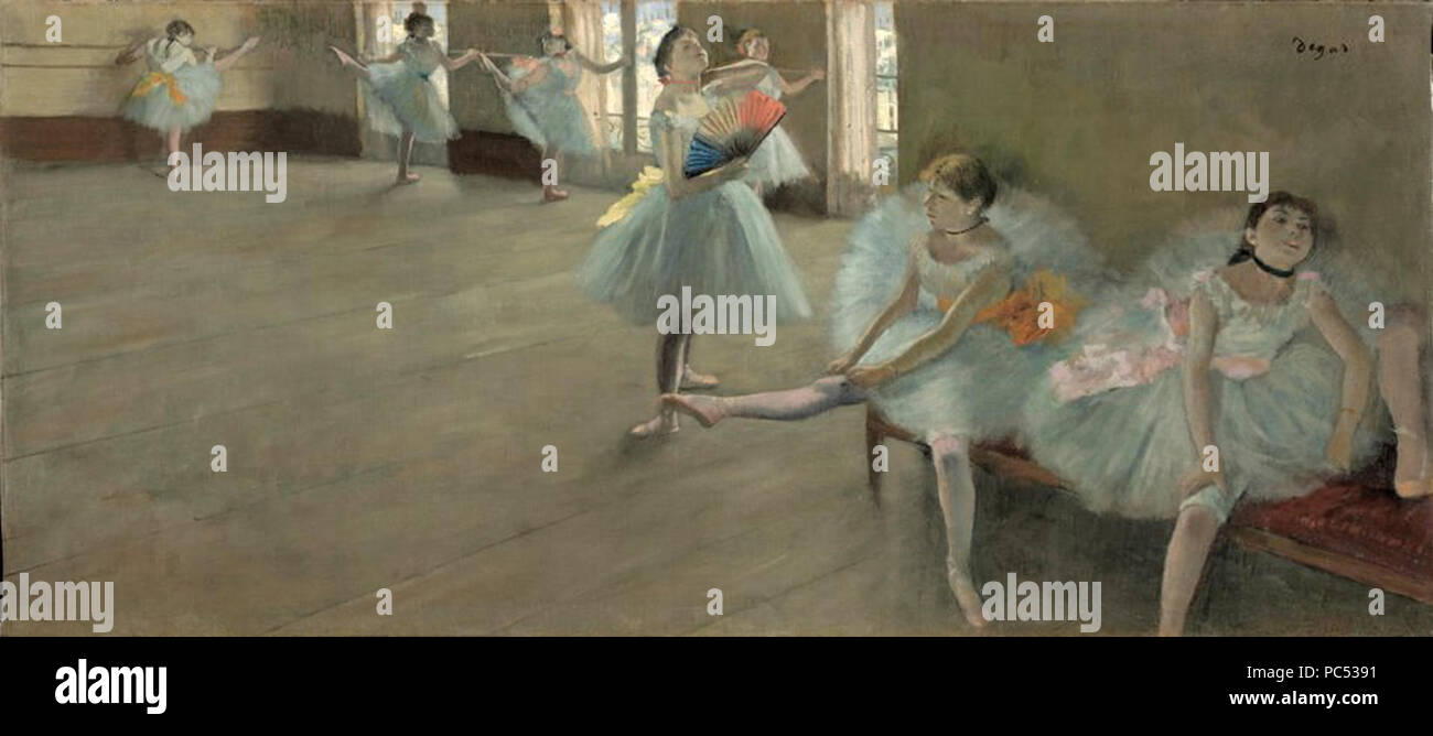 25 Edgar Degas (Français, 1834-1917), les danseurs dans la salle de classe, ch. 1880. Huile sur toile, 39,4 x 88,4 cm d'huile. Sterling and Francine Clark Art Institute Banque D'Images