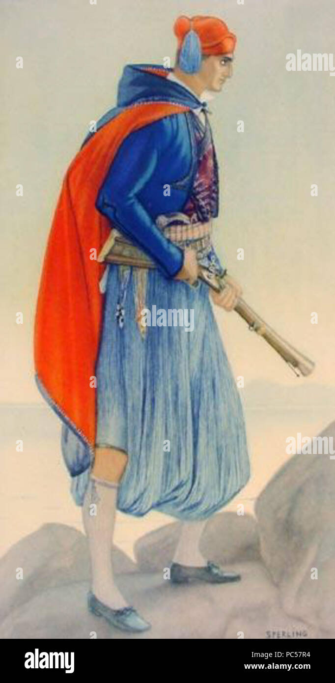 637 Iles de l'Egée Vraka costume grec Banque D'Images