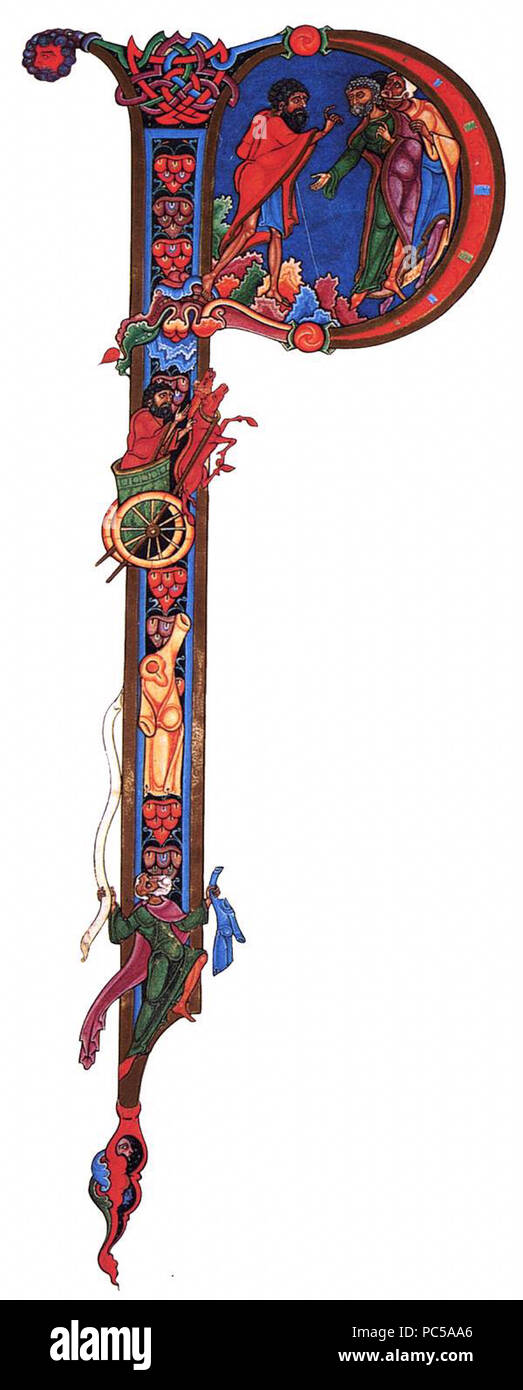 651 de la Bible de Winchester, fol.120 v. Deuxième Kings - P - c. 1160-1175 Banque D'Images