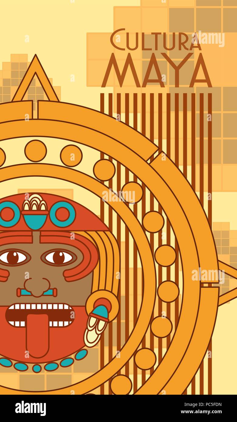 Carte postale Cultura Maya Illustration de Vecteur