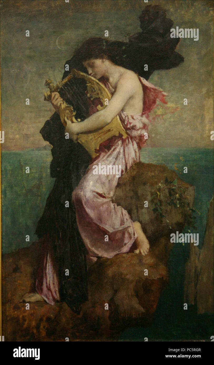 536 Sahpo embrassant sa lyre-Jules Elie Delaunay mg 8276 Banque D'Images