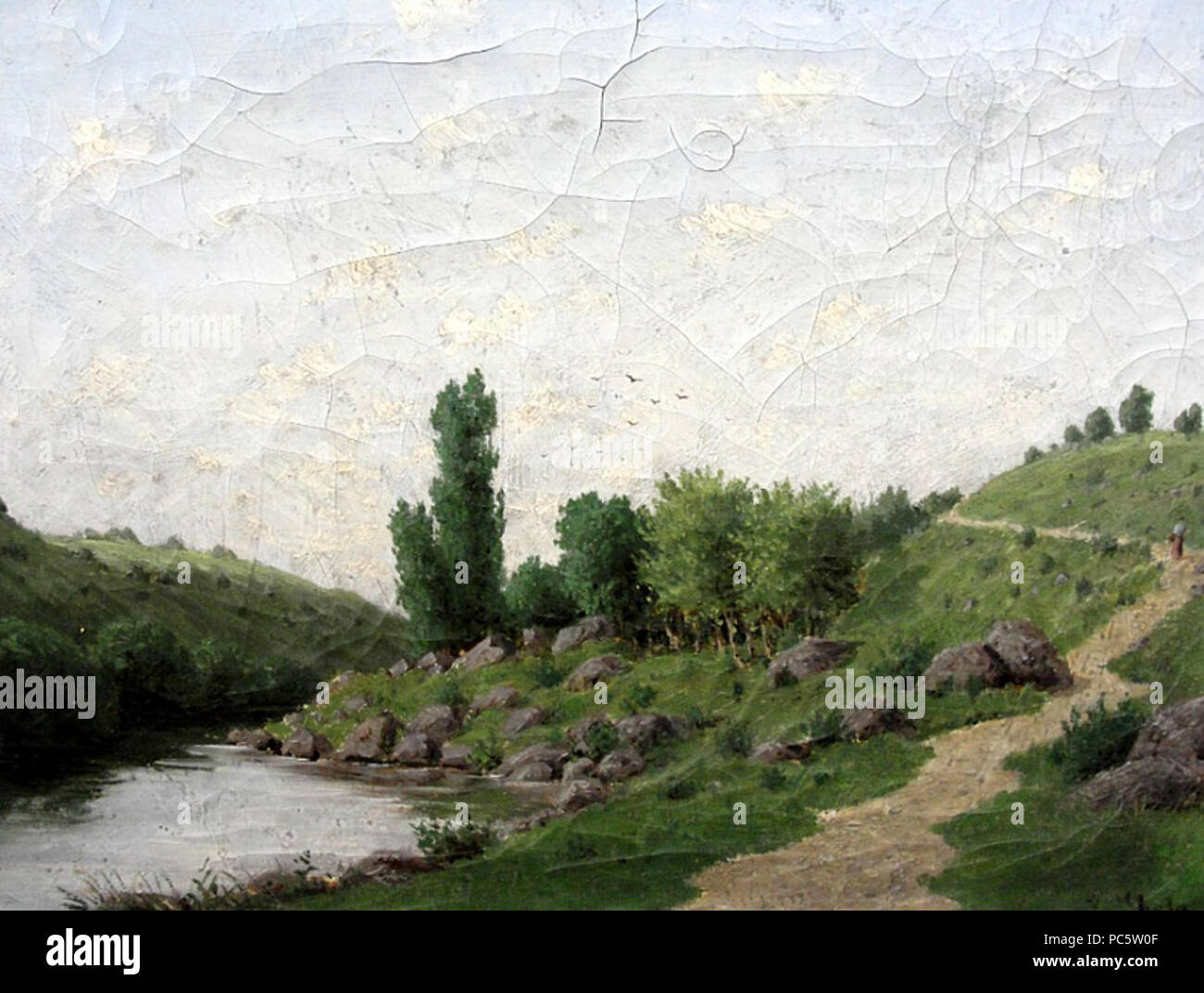 6 Albín Lhota - Pohled do krajiny s řekou Banque D'Images