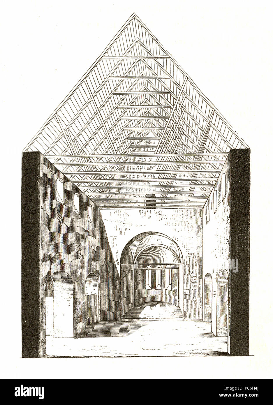 47 Jahrbuch MZK Band 03 - Kirchliche dans Baukunst Siebenbürgen - Fig 17 Michelsberg Burgkirche Rundbogenportal innen Banque D'Images