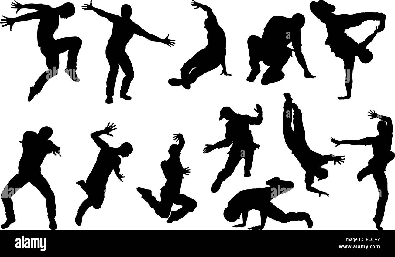Street Dance Dancer Silhouettes Illustration de Vecteur