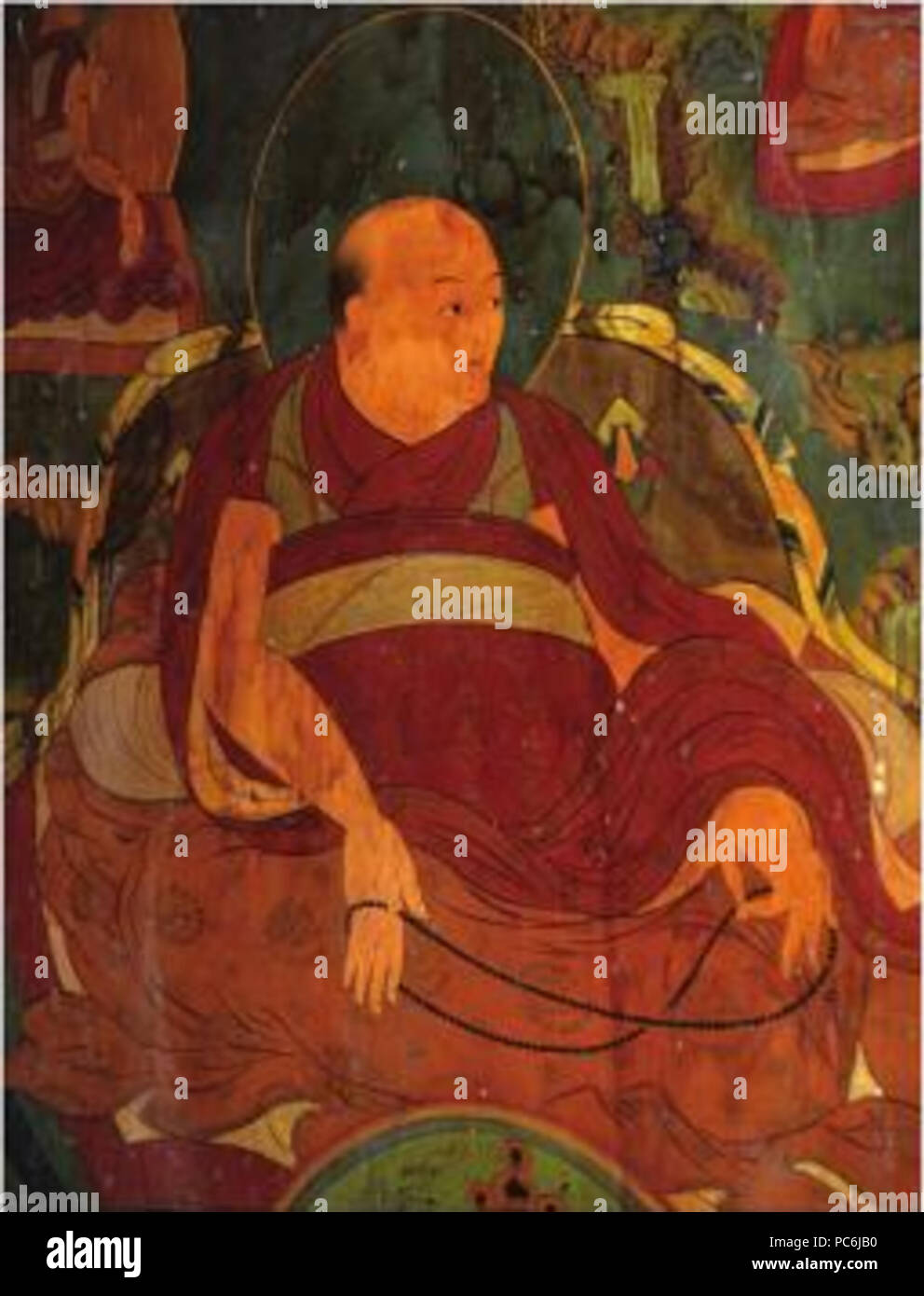 Fresque de 64 à Nyêmo Palsang Carillon monastère Chekar Banque D'Images