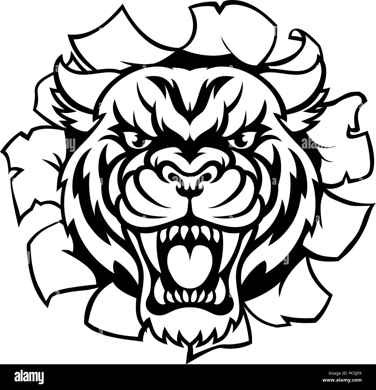 Percée historique Tiger Illustration de Vecteur