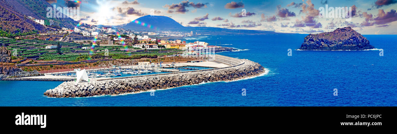 Nature scenic seascape dans île des Canaries.Les aventures de voyage en paysage village Garachico Banque D'Images