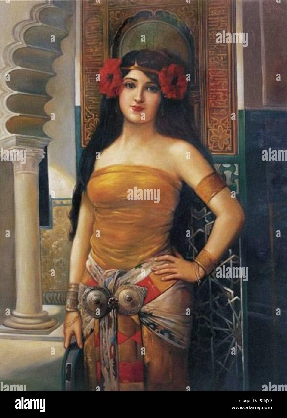 68 femme orientale par Léon Comerre Banque D'Images