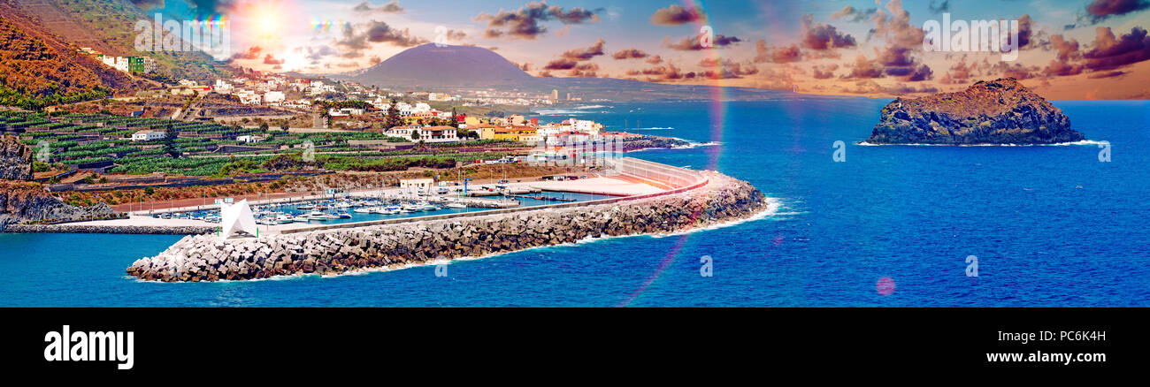 Nature scenic seascape dans île des Canaries.Les aventures de voyage en paysage village Garachico Banque D'Images