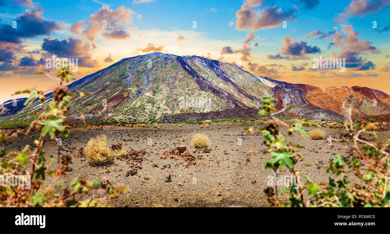 Nature paysage volcanique.Monument en Espagne.volcan Teide dans île des Canaries.Tenerife national park Banque D'Images