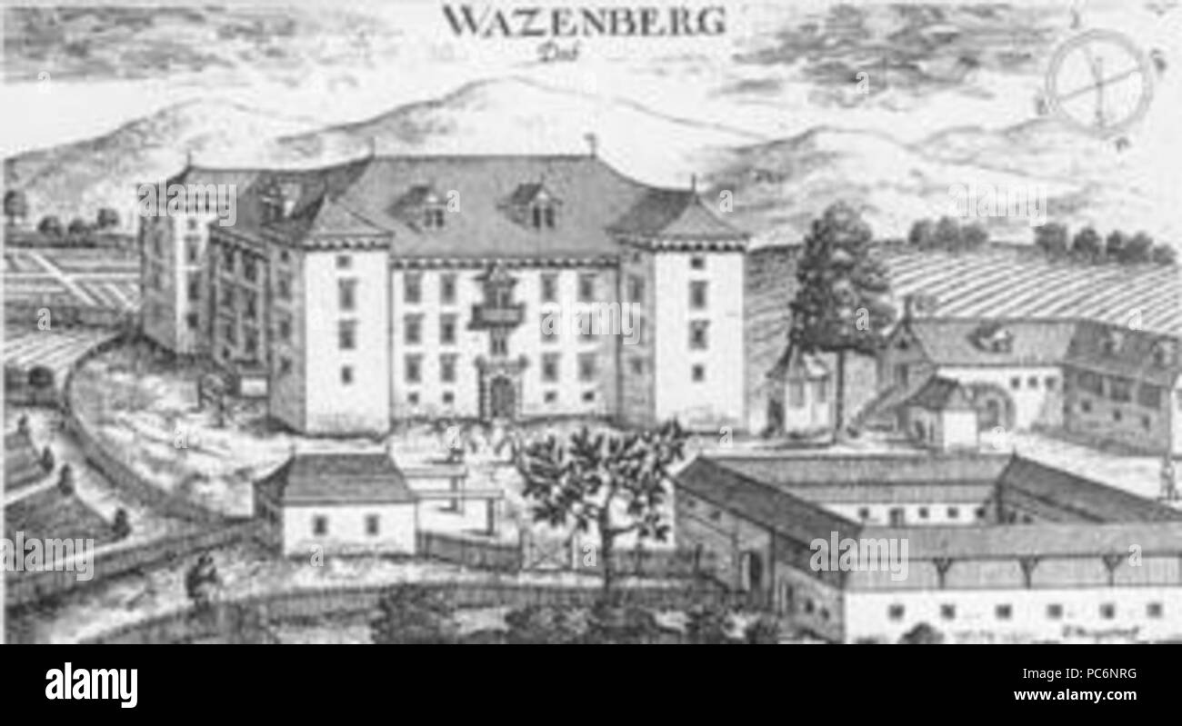 93 Wazenberg Mansion - Gravure de Valvasor Banque D'Images