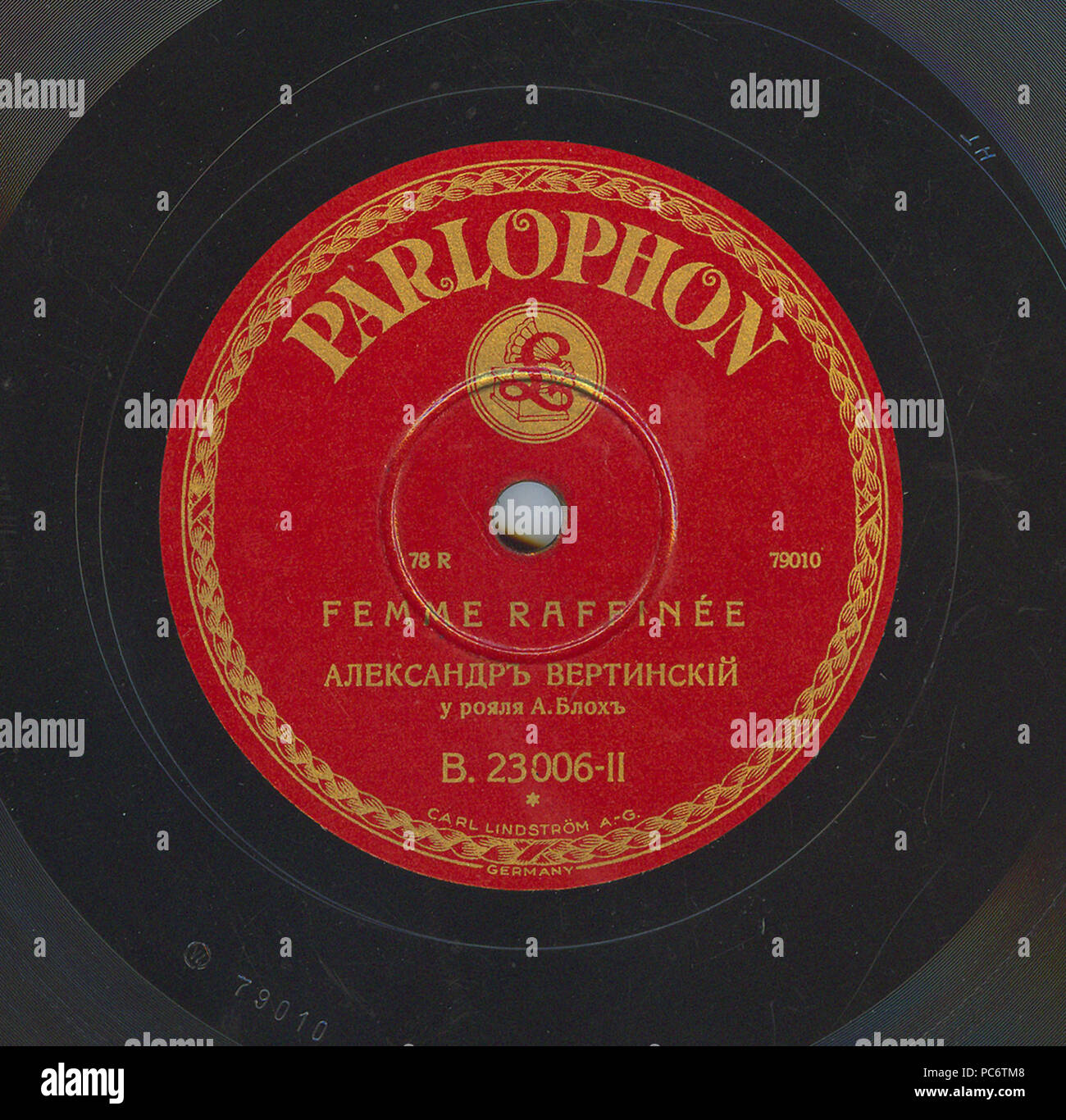 629 B. Parlophone Vertinsky23006 02 Banque D'Images