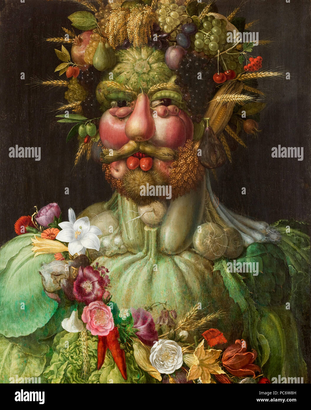 Inv.nr : 11615 74 Porträtt, Rudolf II som Vertumnus. Giuseppe Arcimboldo - Skoklosters slott - 87582 Banque D'Images
