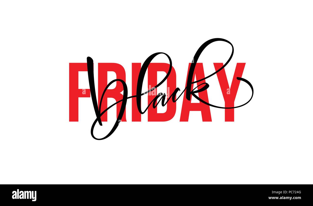 Vendredi noir design lettrage pour la publicité, des bannières, des brochures et dépliants. Vector illustration Illustration de Vecteur
