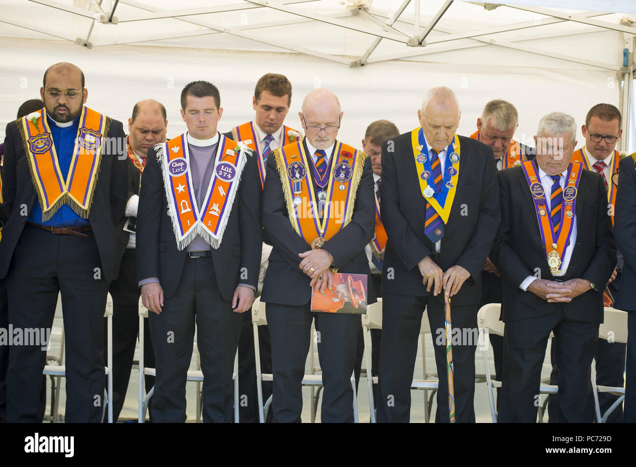 DUP Arlene Foster assiste au chef de l'ordre d'Orange en mars Cowdenbeath dans le Fife. Doté d''atmosphère : où : Cowdenbeath, Royaume-Uni Quand : 30 Juin 2018 Crédit : Euan Cherry/WENN Banque D'Images