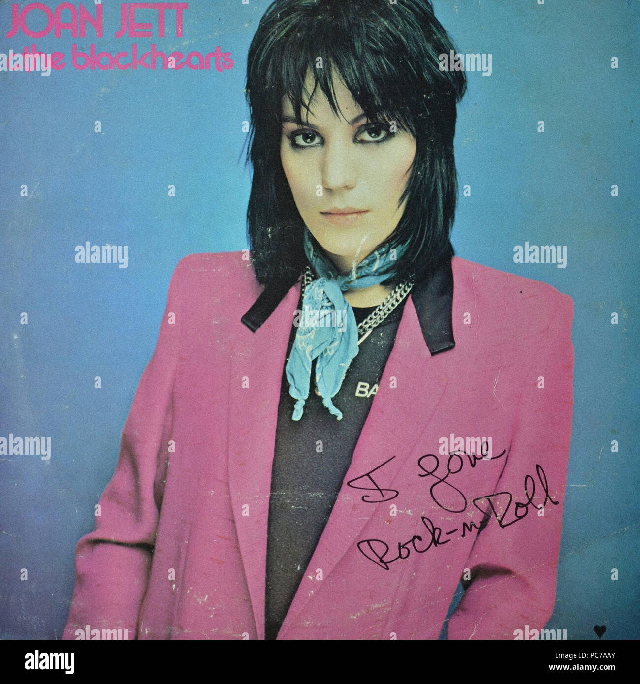 Joan Jett & The Blackhearts - I Love Rock'n Roll - couverture de l'album vinyle vintage Banque D'Images