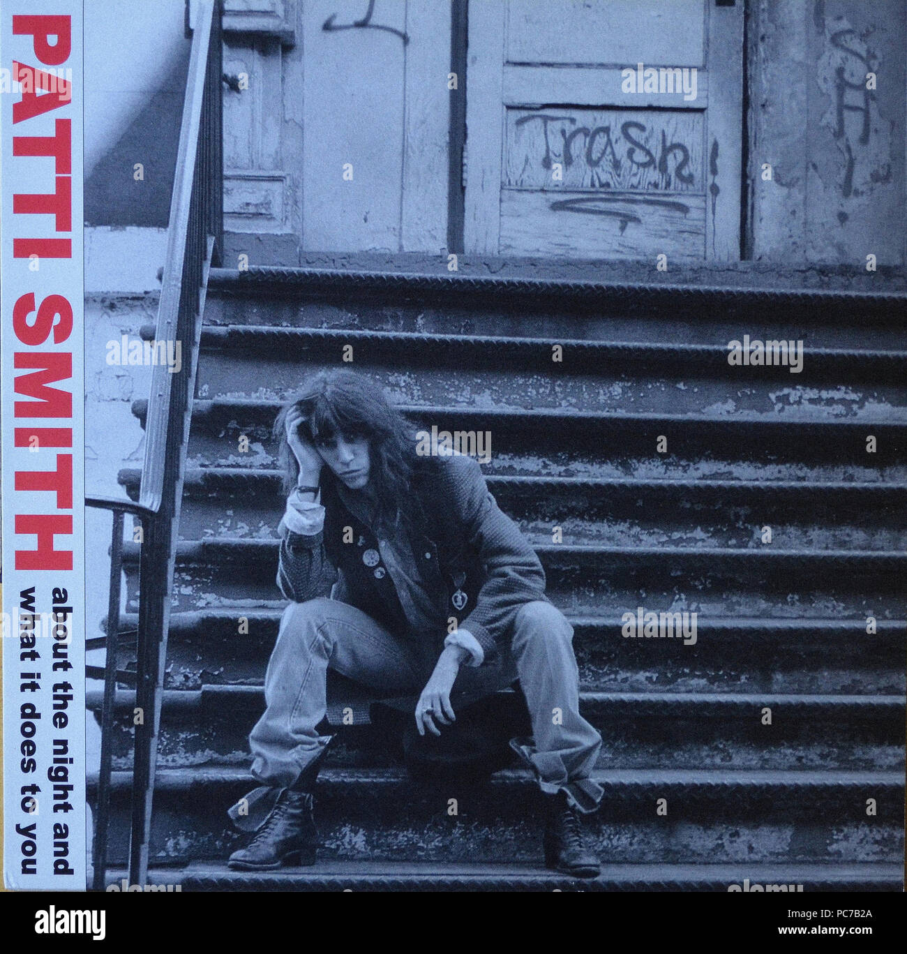 Patti Smith - à propos de la nuit et ce qu'elle fait pour vous - couverture de l'album vinyle vintage Banque D'Images